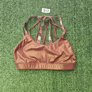 Victoria Secret Sport Bra Size Large Burgundy Shimmery Strapy